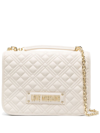 LOVE MOSCHINO LOGO-PLAQUE QUILTED SHOULDER BAG