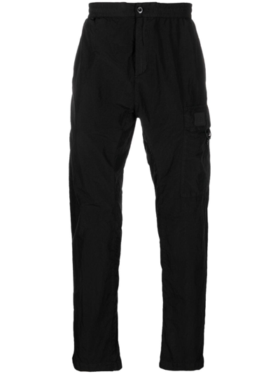 C.p. Company Logo-patch Cargo Trousers In Black