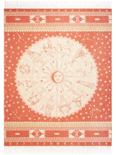 Alanui Astrology Wheel Woven Blanket In Orange