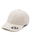 Diesel Baseball Cap With Oval D Plaque In White
