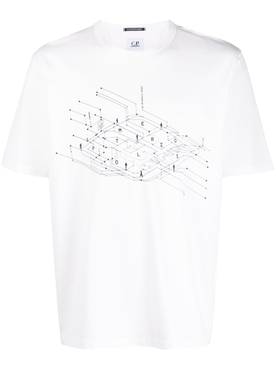 C.p. Company Graphic-print Cotton-jersey T-shirt In White