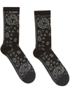 Alanui Bandana-print Ankle Socks In Black