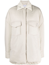 Attico Cotton Corduroy-trimmed Padded Shell Jacket In Neutrals