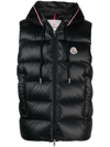MONCLER LOGO-PATCH QUILTED HOODED GILET