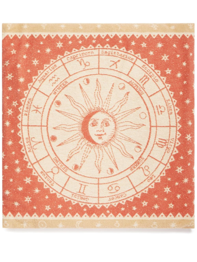 Alanui Astrology Wheel Woven Cushion In Orange