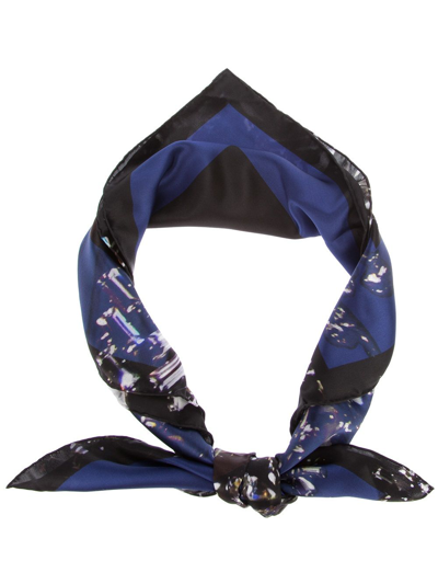 Givenchy Silk Printed Scarf In Blue