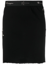 RICK OWENS X CHAMPION LOGO-EMBROIDERED STRAIGHT SKIRT