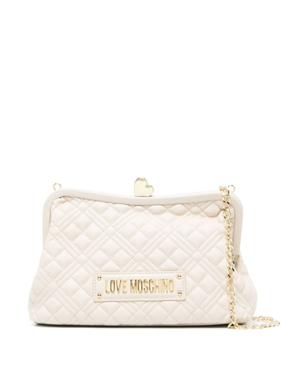 Love Moschino Logo-lettering Quilted Bag In Neutrals