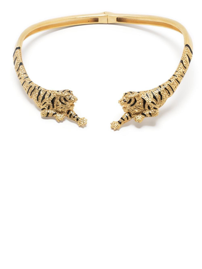 Roberto Cavalli Tiger-pendant Choker Necklace In D0115