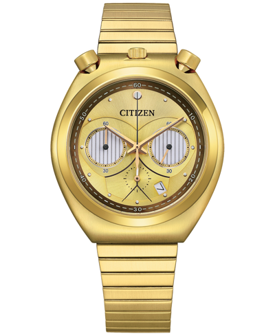 Citizen Men's Chronograph Star Wars C-3po Gold-tone Stainless Steel Bracelet Watch 38mm