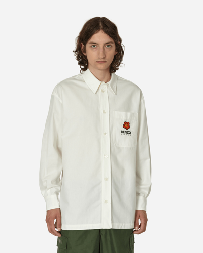 Kenzo Boke Flower Crest Oversized Sh Shirt In White