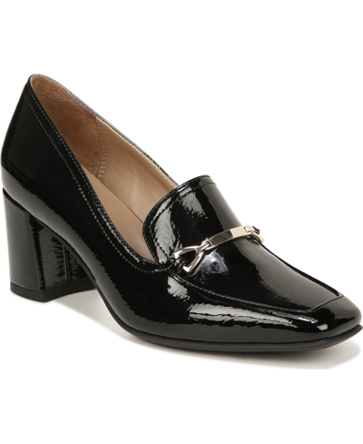 Naturalizer Wynrie Patent Heeled Loafer In Black Patent Synthetic