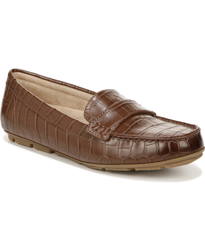 Soul Naturalizer Seven Croc Embossed Penny Loafer In Brown Croco Embossed Faux Leather