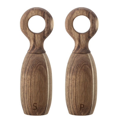 Bloomingville Brown Acacia Wood Salt And Pepper Mills In Medium Bro