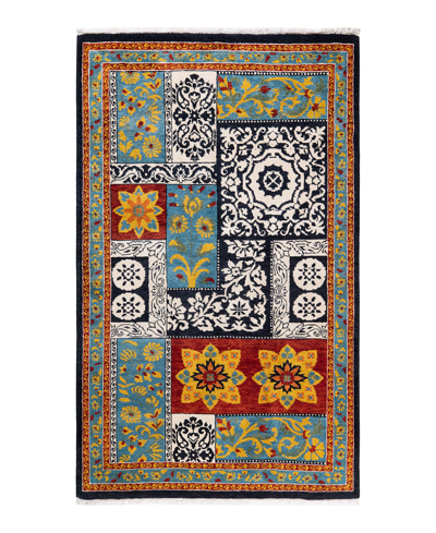 Adorn Hand Woven Rugs Suzani M1693 3'3" X 5'3" Area Rug In Black