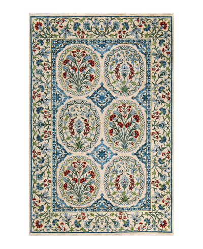 Adorn Hand Woven Rugs Suzani M1649 6'2" X 9'4" Area Rug In Ivory