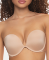Felina Evolve Underwire Convertible Strapless Push-up Plunge Bra In Warm Neutral