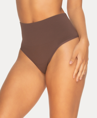 Felina Women's Fusion Waist Thong Shapewear In Cocoa