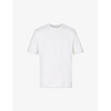 Eleventy Mens White Grey Ribbed-trim Crewneck Cotton-jersey T-shirt