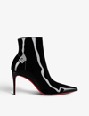 CHRISTIAN LOUBOUTIN SPORTY KATE 85 BOOTY PATENT-LEATHER HEELED ANKLE BOOTS,67495246