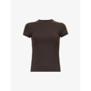 Adanola Womens Coffee Bean Ultimate Slim-fit Stretch-woven T-shirt In Coffee Bean