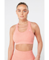 Twill Active Women's Seamless Marl Laser Cut Sports Bra In Coral Marl