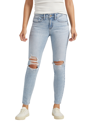 Silver Jeans Co. Suki Ripped Mid Rise Skinny Jeans In Indigo