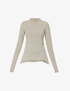 RICK OWENS RICK OWENS WOMEN'S PEARL NASKA LUPETTO PANEL-PATTERN CASHMERE AND WOOL-BLEND KNITTED JUMPER,68117581