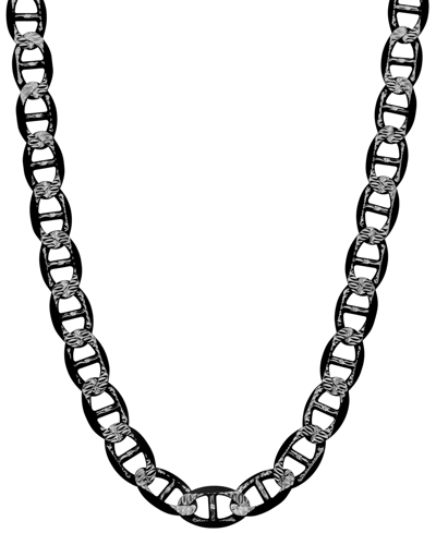 Macy's Men's Mariner Link 22" Chain Necklace (10mm) In Black Ruthenium-plated Sterling Silver