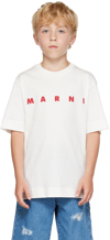MARNI KIDS WHITE PRINTED T-SHIRT