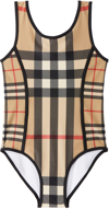 BURBERRY KIDS BEIGE CHECK SWIMSUIT
