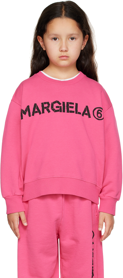 Mm6 Maison Margiela Kids Fuchsia Sweatshirt For Girls