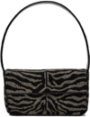 Staud Tommy Two-tone Beaded Shoulder Bag In Black/white (bkwh)
