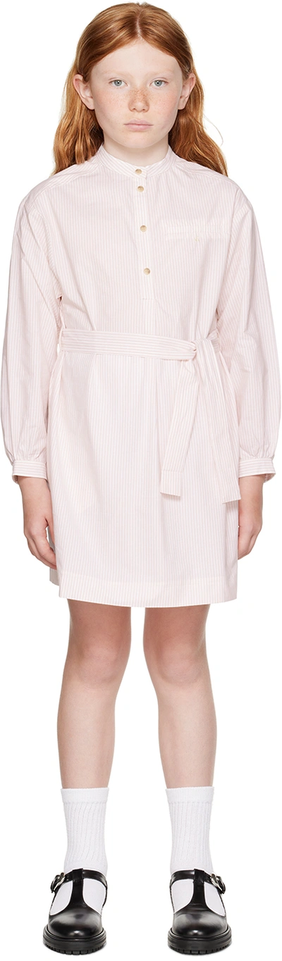 Bonpoint Kids' Beloved Cotton Shirt Dress In Rayures Rose 220