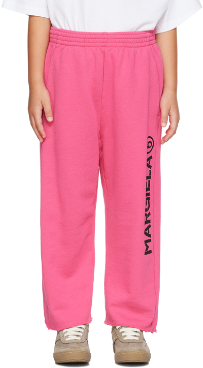 Mm6 Maison Margiela Kids Pink Printed Sweatpants In Mm006 M6306 Pink