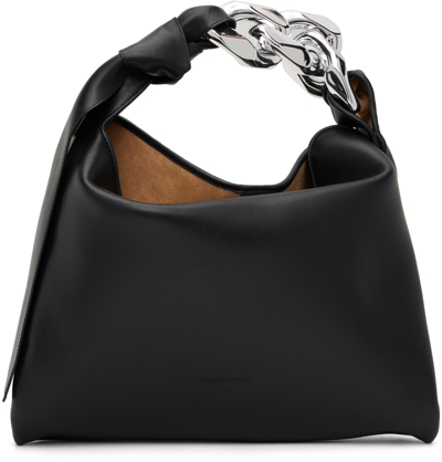 Jw Anderson Small Chain Hobo Bag In 999 Black
