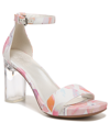 Naturalizer Joy Dress Ankle Strap Sandals Women's Shoes In White/pink Multi Fabric