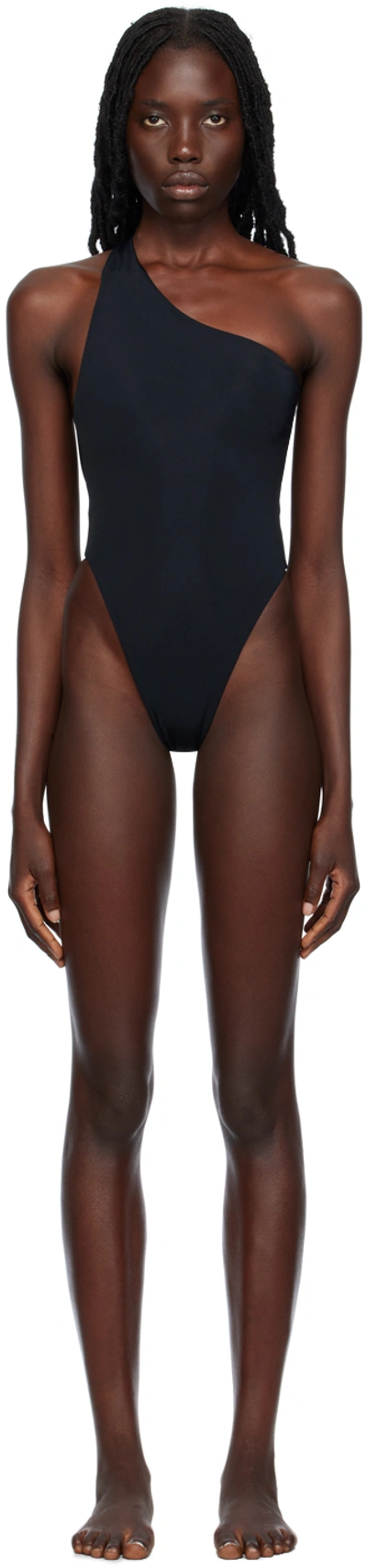 Louisa Ballou Black Plunge Swimsuit