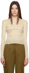 Baserange Off-white Tabbys Star Long Sleeve T-shirt In Undyed