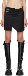 Heliot Emil Womens Black Carabiner-clasp Split-hem Wool-blend Mini Skirt In Black