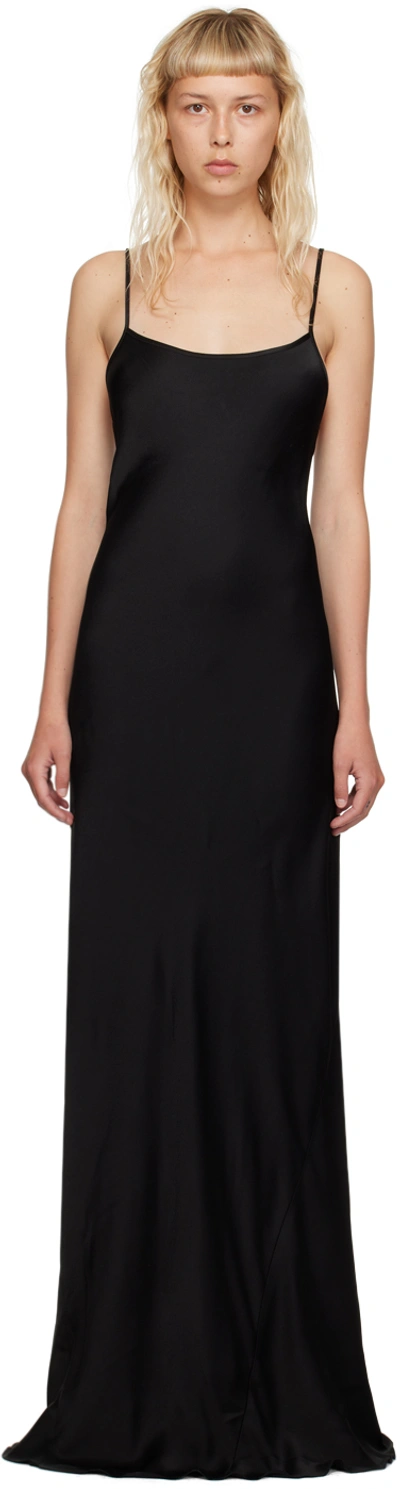 Victoria Beckham Plunging V-back Maxi Dress In 1 Black