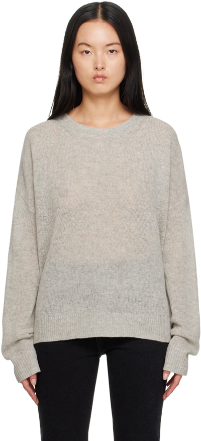 6397 Gray Off-gauge Sweater In Light Grey