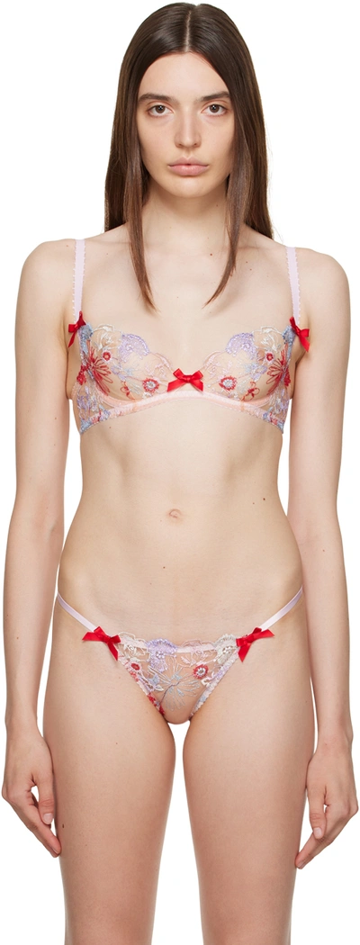 Agent Provocateur Zuri Tulle Bra In 600400 Red/blue/sand