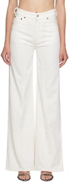 Victoria Beckham Mia High Rise Wide Cotton Denim Jeans In 6 White