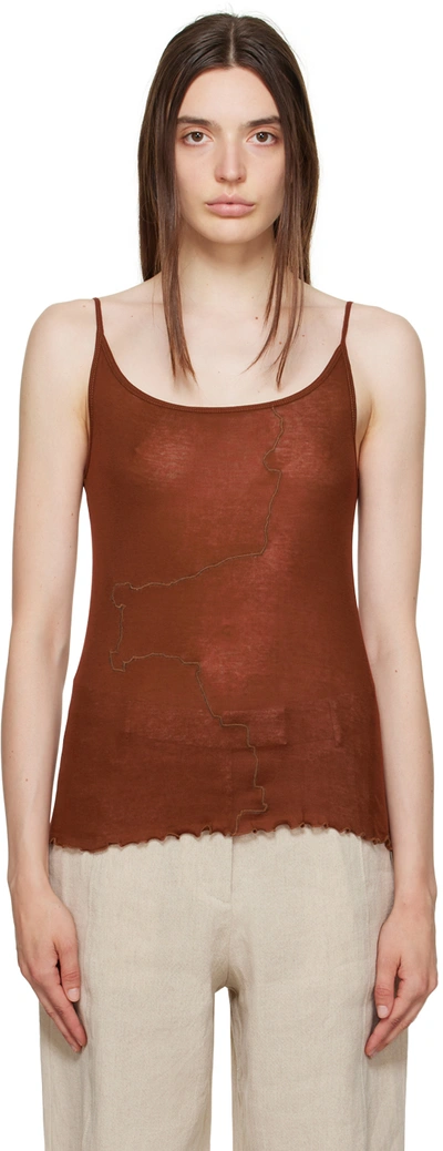 Baserange Burgundy Gerrymandered Tank Top In Burned Pomogranate