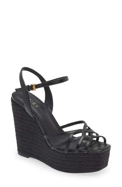 Reiss Elle Espadrille Platform Wedge Sandal In Black