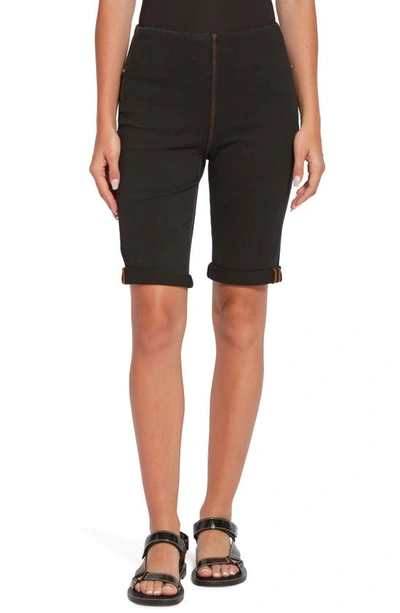 Lyssé Boyfriend Stretch Denim Shorts In Midtown Black