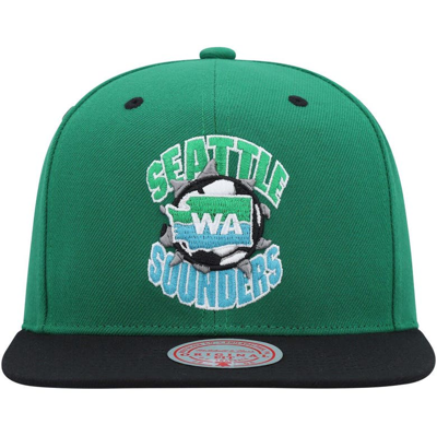 Mitchell & Ness Men's  Rave Green Seattle Sounders Fc Breakthrough Snapback Hat