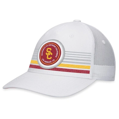Top Of The World White Usc Trojans Top Trace Trucker Snapback Hat