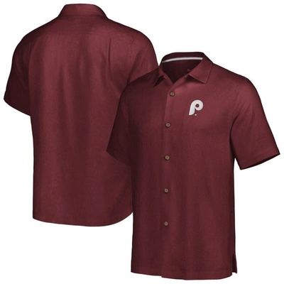 Tommy Bahama Burgundy Philadelphia Phillies Sport Tropic Isles Camp Button-up Shirt